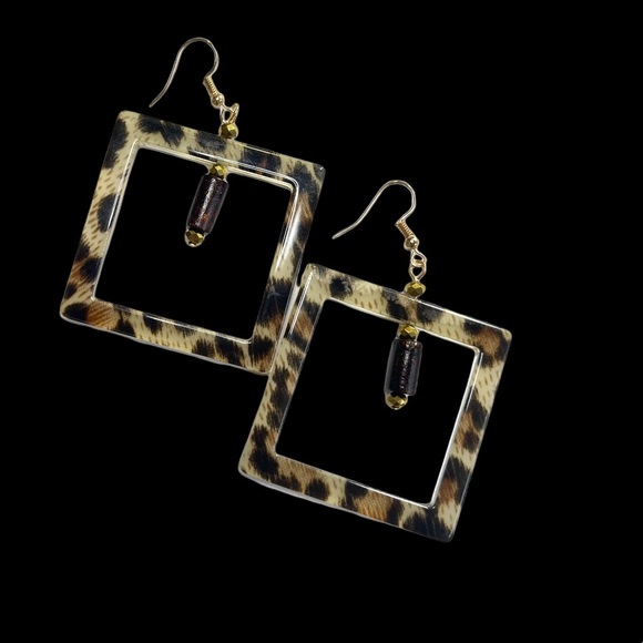 Leopard Print Earrings - Picture 4 of 10